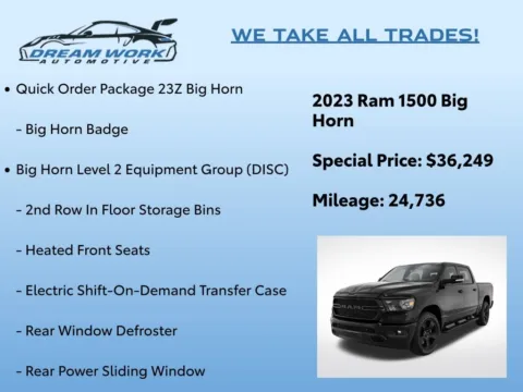 Photos of 2023 Ram 1500 Big Horn/Lone Star for sale in Charlotte, NC at Dream Work Automotive