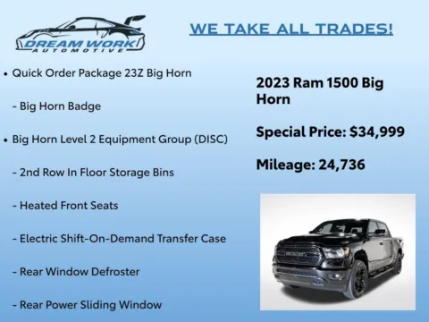 Photos of 2023 Ram 1500 Big Horn/Lone Star for sale in Charlotte, NC at Dream Work Automotive