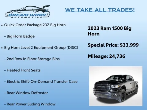 Photos of 2023 Ram 1500 Big Horn/Lone Star for sale in Charlotte, NC at Dream Work Automotive