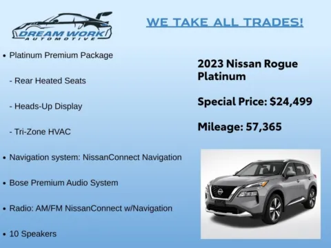 Photos of 2023 Nissan Rogue Platinum for sale in Charlotte, NC at Dream Work Automotive