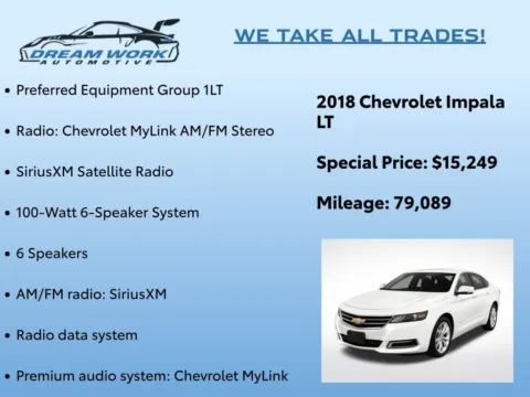 Photos of 2018 Chevrolet Impala LT for sale in Charlotte, NC at Dream Work Automotive