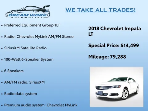 Photos of 2018 Chevrolet Impala LT for sale in Charlotte, NC at Dream Work Automotive
