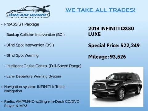Photos of 2019 INFINITI QX80 LUXE for sale in Charlotte, NC at Dream Work Automotive