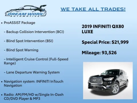 Photos of 2019 INFINITI QX80 LUXE for sale in Charlotte, NC at Dream Work Automotive