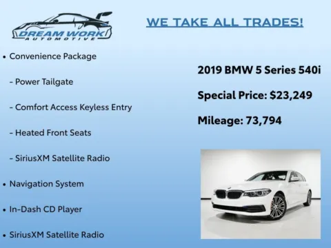 Photos of 2019 BMW 5 Series 540i for sale in Charlotte, NC at Dream Work Automotive