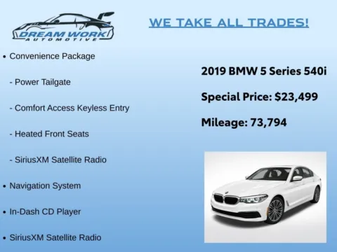 Photos of 2019 BMW 5 Series 540i for sale in Charlotte, NC at Dream Work Automotive
