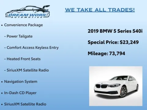 Photos of 2019 BMW 5 Series 540i for sale in Charlotte, NC at Dream Work Automotive