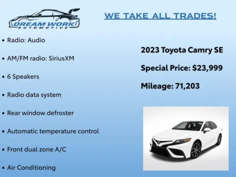 Photos of 2023 Toyota Camry SE for sale in Charlotte, NC at Dream Work Automotive