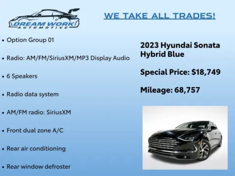 Photos of 2023 Hyundai Sonata Hybrid Blue for sale in Charlotte, NC at Dream Work Automotive