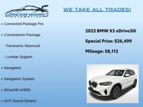 Photos of 2022 BMW X3 xDrive30i for sale in Charlotte, NC at Dream Work Automotive