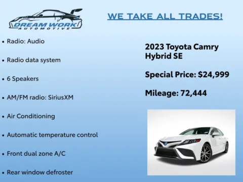 Photos of 2023 Toyota Camry Hybrid SE for sale in Charlotte, NC at Dream Work Automotive
