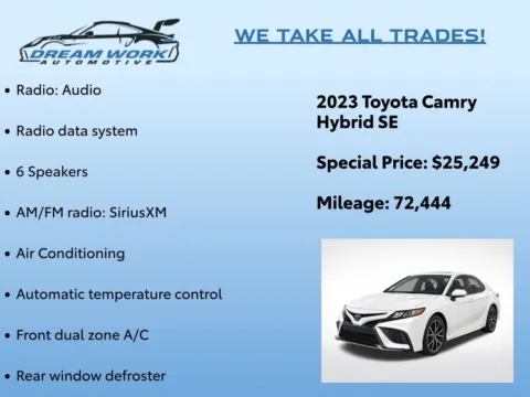 Photos of 2023 Toyota Camry Hybrid SE for sale in Charlotte, NC at Dream Work Automotive