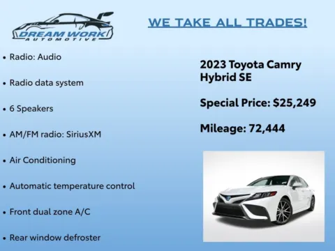 Photos of 2023 Toyota Camry Hybrid SE for sale in Charlotte, NC at Dream Work Automotive