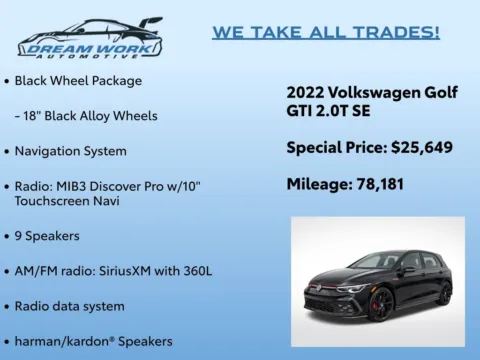Photos of 2022 Volkswagen Golf GTI 2.0T SE for sale in Charlotte, NC at Dream Work Automotive