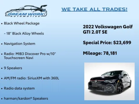 Photos of 2022 Volkswagen Golf GTI 2.0T SE for sale in Charlotte, NC at Dream Work Automotive