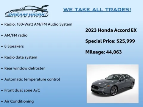 Photos of 2023 Honda Accord EX for sale in Charlotte, NC at Dream Work Automotive