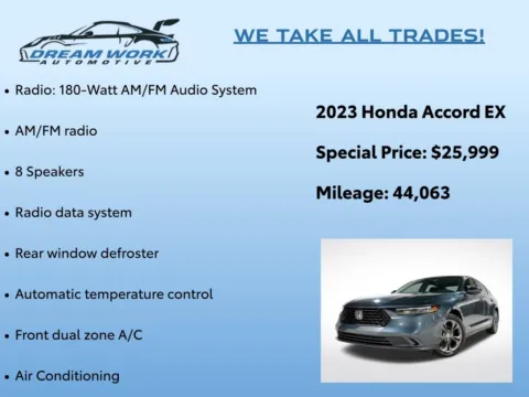Photos of 2023 Honda Accord EX for sale in Charlotte, NC at Dream Work Automotive