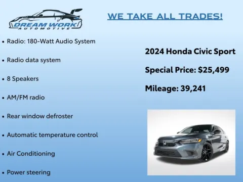 Photos of 2024 Honda Civic Sport for sale in Charlotte, NC at Dream Work Automotive