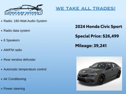 Photos of 2024 Honda Civic Sport for sale in Charlotte, NC at Dream Work Automotive