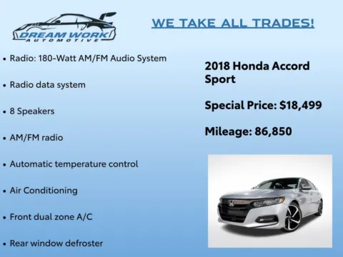 Photos of 2018 Honda Accord Sport for sale in Charlotte, NC at Dream Work Automotive