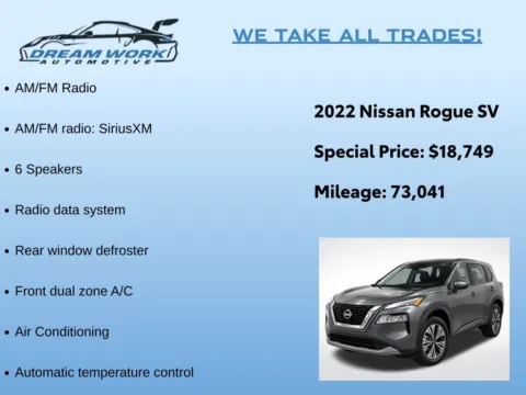 Photos of 2022 Nissan Rogue SV for sale in Charlotte, NC at Dream Work Automotive