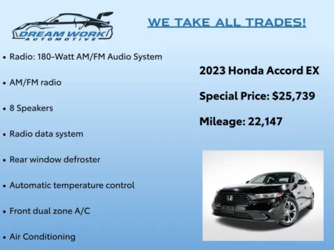 Photos of 2023 Honda Accord EX for sale in Charlotte, NC at Dream Work Automotive