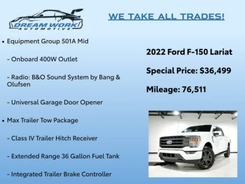Photos of 2022 Ford F-150 Lariat for sale in Charlotte, NC at Dream Work Automotive