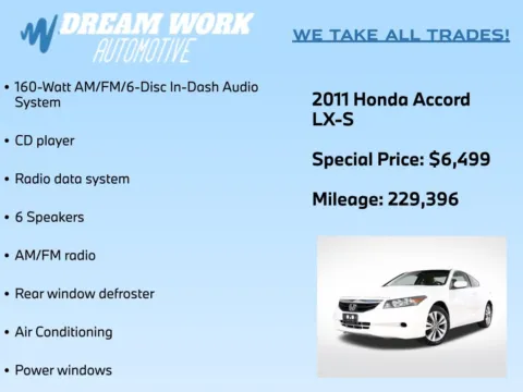 Photos of 2011 Honda Accord LX-S for sale in Charlotte, NC at Dream Work Automotive