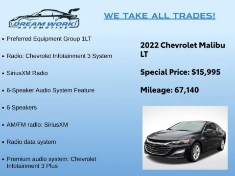 Photos of 2022 Chevrolet Malibu LT for sale in Charlotte, NC at Dream Work Automotive