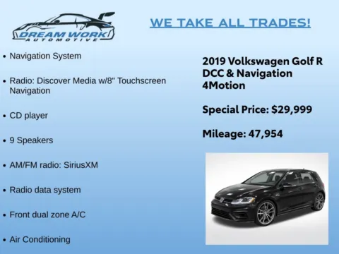 Photos of 2019 Volkswagen Golf R DCC & Navigation 4Motion for sale in Charlotte, NC at Dream Work Automotive