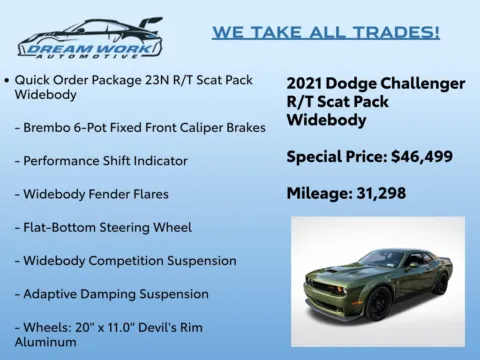 Photos of 2021 Dodge Challenger R/T Scat Pack Widebody for sale in Charlotte, NC at Dream Work Automotive