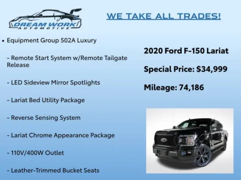 Photos of 2020 Ford F-150 Lariat for sale in Charlotte, NC at Dream Work Automotive