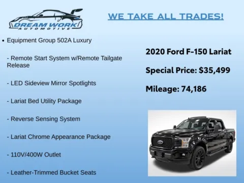 Photos of 2020 Ford F-150 Lariat for sale in Charlotte, NC at Dream Work Automotive
