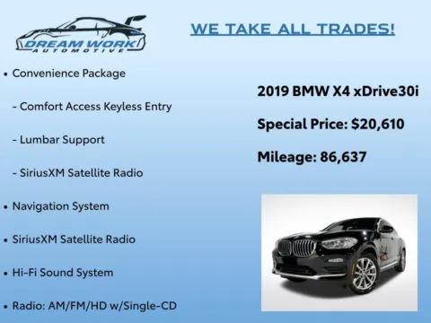 Photos of 2019 BMW X4 xDrive30i for sale in Charlotte, NC at Dream Work Automotive