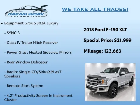 Photos of 2018 Ford F-150 XLT for sale in Charlotte, NC at Dream Work Automotive