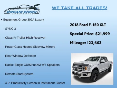 Photos of 2018 Ford F-150 XLT for sale in Charlotte, NC at Dream Work Automotive