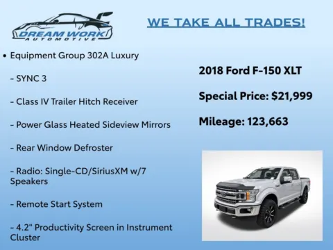 Photos of 2018 Ford F-150 XLT for sale in Charlotte, NC at Dream Work Automotive