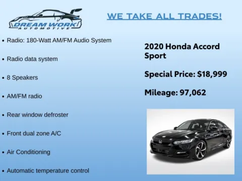 Photos of 2020 Honda Accord Sport for sale in Charlotte, NC at Dream Work Automotive
