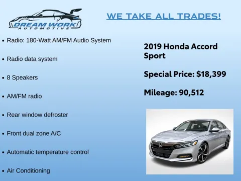 Photos of 2019 Honda Accord Sport for sale in Charlotte, NC at Dream Work Automotive
