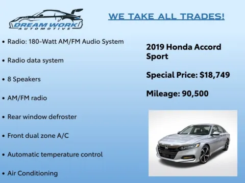 Photos of 2019 Honda Accord Sport for sale in Charlotte, NC at Dream Work Automotive
