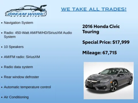 Photos of 2016 Honda Civic Touring for sale in Charlotte, NC at Dream Work Automotive