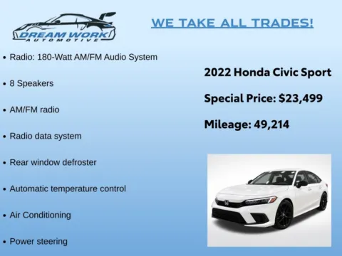 Photos of 2022 Honda Civic Sport for sale in Charlotte, NC at Dream Work Automotive