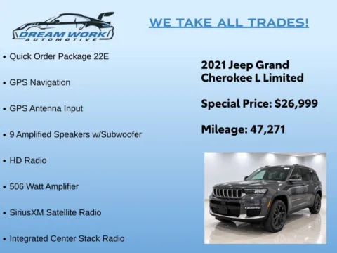 Photos of 2021 Jeep Grand Cherokee L Limited for sale in Charlotte, NC at Dream Work Automotive
