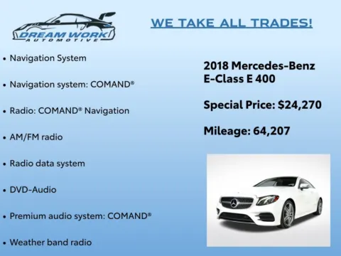 Photos of 2018 Mercedes-Benz E-Class E 400 for sale in Charlotte, NC at Dream Work Automotive