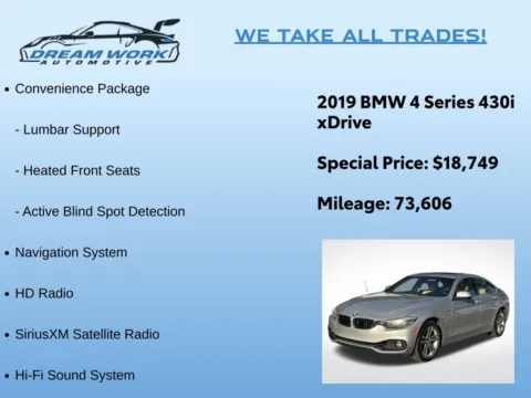 Photos of 2019 BMW 4 Series 430i xDrive Gran Coupe for sale in Charlotte, NC at Dream Work Automotive