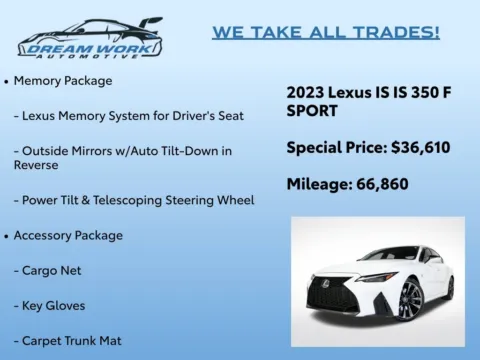 Photos of 2023 Lexus IS 350 F SPORT for sale in Charlotte, NC at Dream Work Automotive