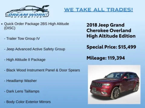Photos of 2018 Jeep Grand Cherokee Overland for sale in Charlotte, NC at Dream Work Automotive