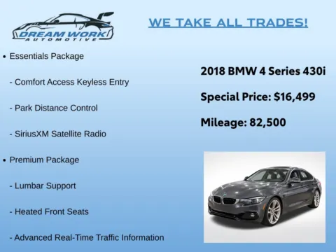 Photos of 2018 BMW 4 Series 430i Gran Coupe for sale in Charlotte, NC at Dream Work Automotive