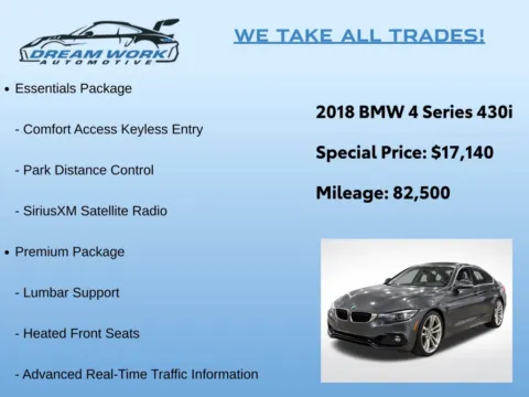 Photos of 2018 BMW 4 Series 430i Gran Coupe for sale in Charlotte, NC at Dream Work Automotive