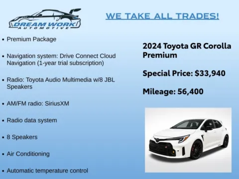 Photos of 2024 Toyota GR Corolla Premium for sale in Charlotte, NC at Dream Work Automotive